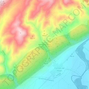 Mappa topografica Patones de Arriba, altitudine, rilievo