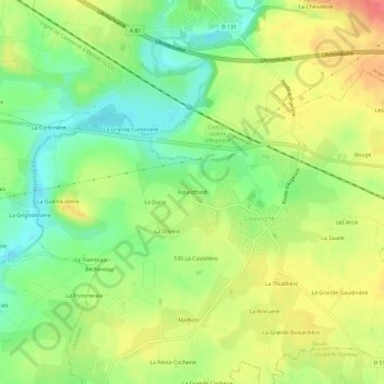 Mappa topografica Ripardfond, altitudine, rilievo