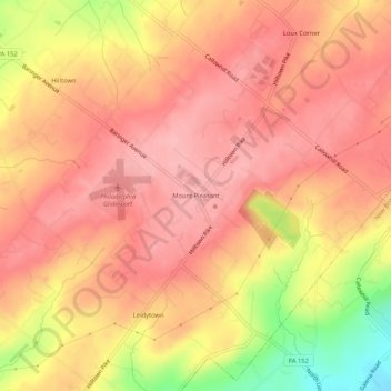 Mappa topografica Mount Pleasant, altitudine, rilievo