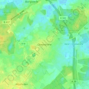 Mappa topografica Obenstrohe, altitudine, rilievo