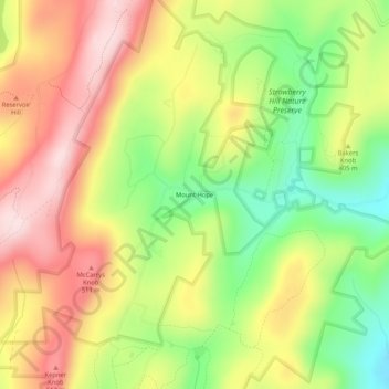Mappa topografica Mount Hope, altitudine, rilievo