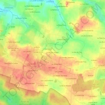 Mappa topografica La Maison Neuve, altitudine, rilievo