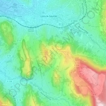 Mappa topografica Sous Fournette, altitudine, rilievo