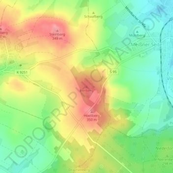 Mappa topografica Eierberg, altitudine, rilievo