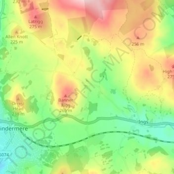 Mappa topografica Mislet, altitudine, rilievo