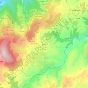 Mappa topografica Labes, altitudine, rilievo