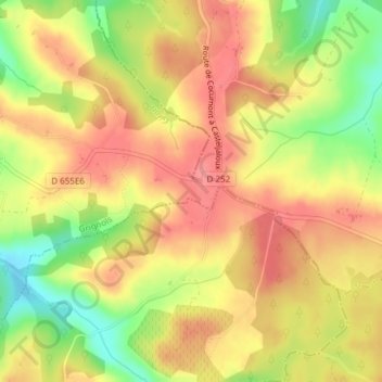 Mappa topografica À Samazeuil, altitudine, rilievo