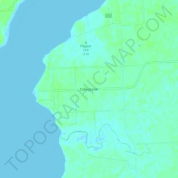 Mappa topografica Collegeport, altitudine, rilievo