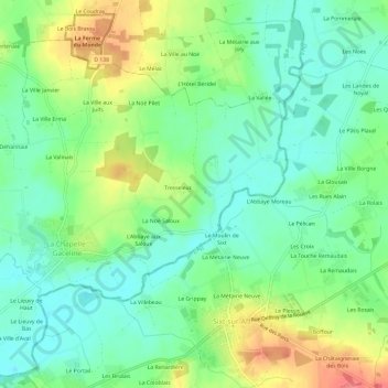 Mappa topografica Le Chêne, altitudine, rilievo