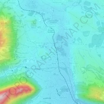Mappa topografica Berg, altitudine, rilievo
