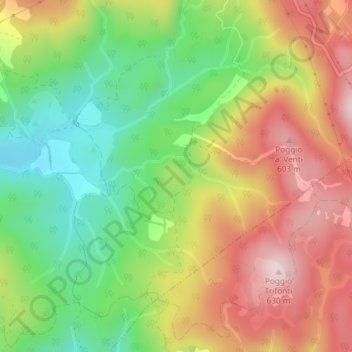 Mappa topografica Castello di Cugnano, altitudine, rilievo