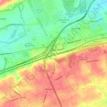 Mappa topografica Glenloch, altitudine, rilievo