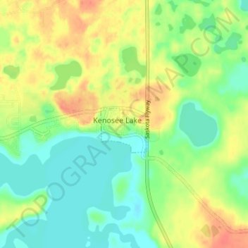 Mappa topografica Kenosee Lake, altitudine, rilievo