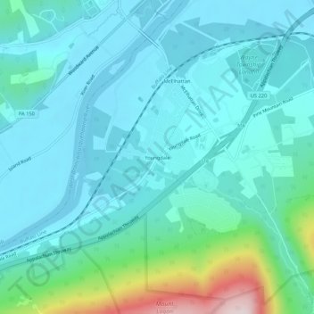 Mappa topografica Youngdale, altitudine, rilievo