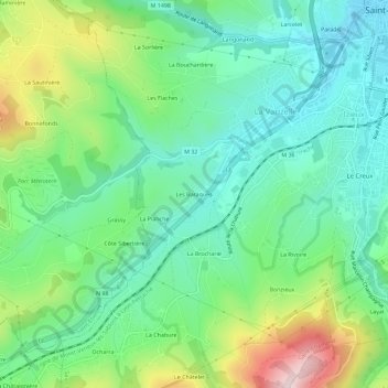 Mappa topografica Les Baraques, altitudine, rilievo