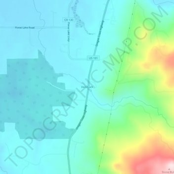 Mappa topografica Denmark, altitudine, rilievo