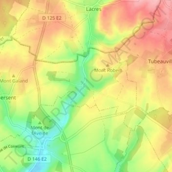 Mappa topografica Rollez, altitudine, rilievo