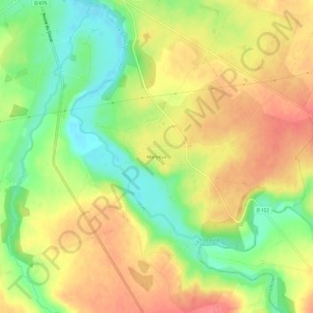 Mappa topografica Martreuil, altitudine, rilievo