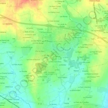 Mappa topografica Le Grand Domaine, altitudine, rilievo