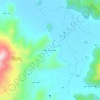 Mappa topografica Pan de Azúcar, altitudine, rilievo