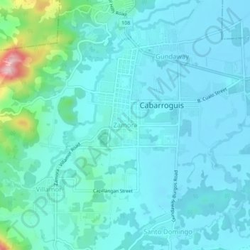 Mappa topografica Zamora, altitudine, rilievo
