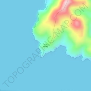Mappa topografica Punta Mariato, altitudine, rilievo