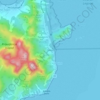 Mappa topografica Bailey, altitudine, rilievo