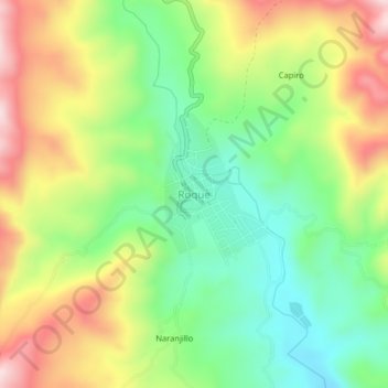 Mappa topografica Roque, altitudine, rilievo