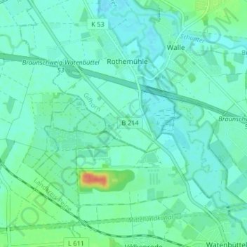Mappa topografica Hülperode, altitudine, rilievo