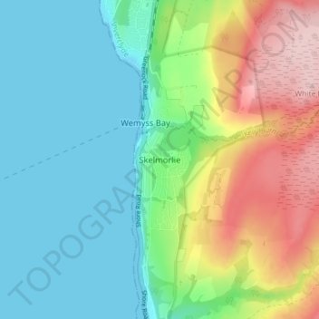 Mappa topografica Skelmorlie, altitudine, rilievo