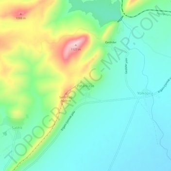 Mappa topografica Pınarkaya, altitudine, rilievo