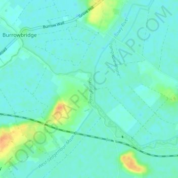 Mappa topografica Stathe, altitudine, rilievo