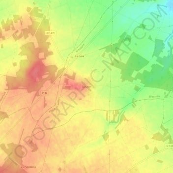 Mappa topografica Douron, altitudine, rilievo