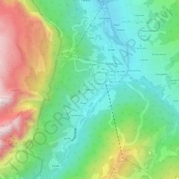 Mappa topografica Maring, altitudine, rilievo