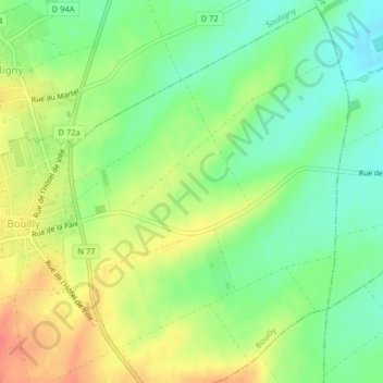 Mappa topografica Le Vallon Fourré, altitudine, rilievo