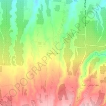 Mappa topografica Lindaban, altitudine, rilievo