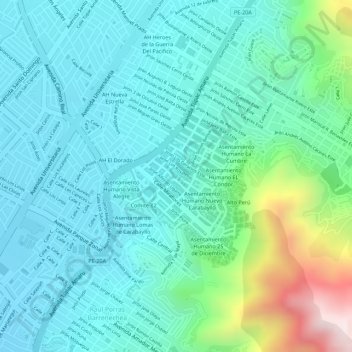 Mappa topografica 5D, altitudine, rilievo