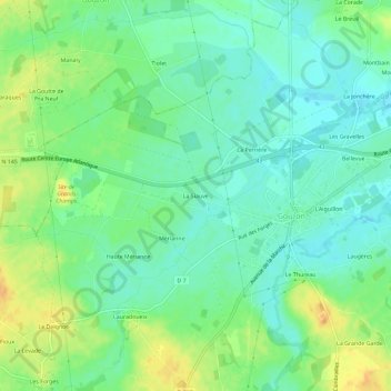 Mappa topografica La Siauve, altitudine, rilievo