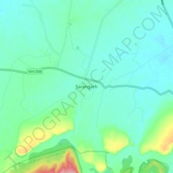 Mappa topografica Sarangarh, altitudine, rilievo