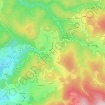 Mappa topografica Lorien, altitudine, rilievo