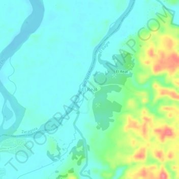 Mappa topografica El Real, altitudine, rilievo