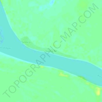 Mappa topografica Santa Fe, altitudine, rilievo