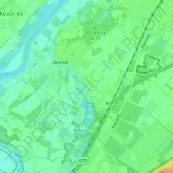 Mappa topografica Bussereind, altitudine, rilievo