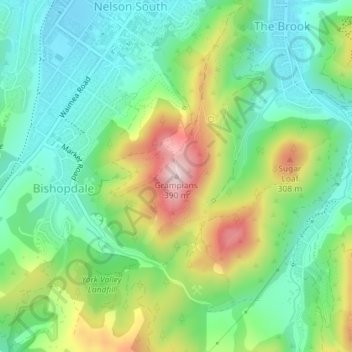 Mappa topografica Grampians, altitudine, rilievo