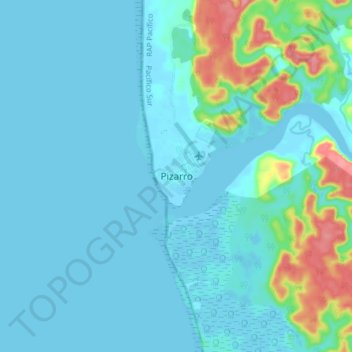 Mappa topografica Pizarro, altitudine, rilievo