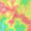 Mappa topografica Puy des Pouges, altitudine, rilievo
