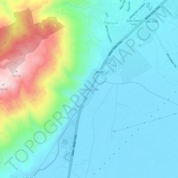 Mappa topografica Yenidoğan, altitudine, rilievo
