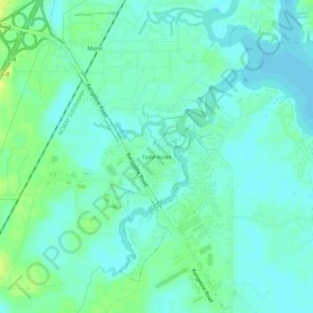 Mappa topografica Todd Acres, altitudine, rilievo