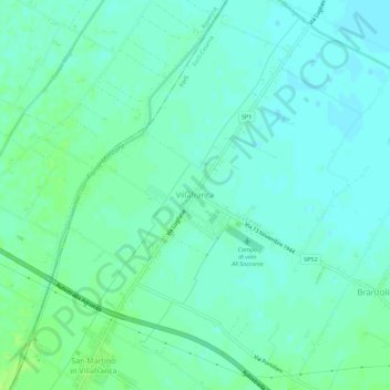 Mappa topografica Villafranca, altitudine, rilievo