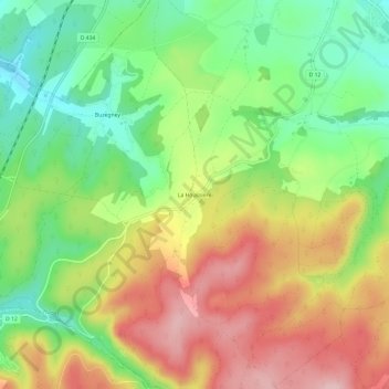 Mappa topografica La Houssière, altitudine, rilievo
